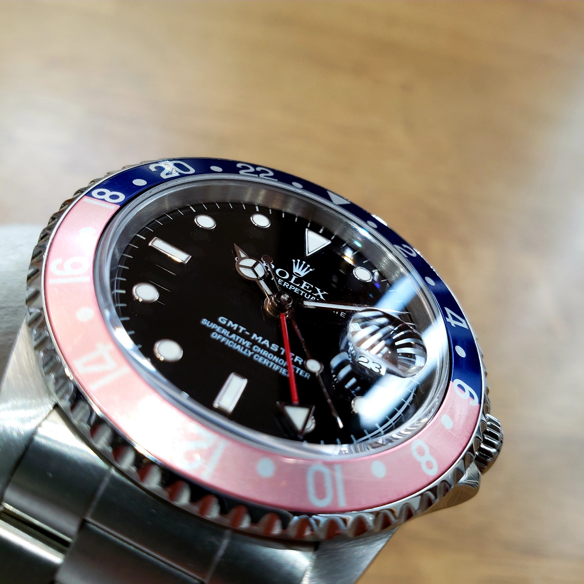 ROLEX GMTマスター 16700 青赤オールトリチウム シングルバックル 退色