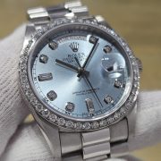 チャン様 ROLEX デイデイト18346A 純正ダイヤベゼル プラチナ アイス